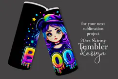 Halloween Tumbler Wrap, Colorful Witch Boo Tumbler Wrap, t4 Product Image 2
