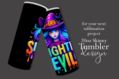 Halloween Tumbler Wrap, Slightly Evil Witch Tumbler, t40 Product Image 2