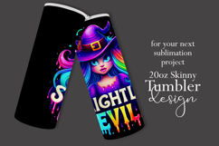 Halloween Tumbler Wrap, Slightly Evil Witch Tumbler, t41 Product Image 2