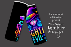 Halloween Tumbler Wrap, Slightly Evil Witch Tumbler, t43 Product Image 2