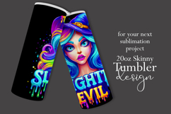 Halloween Tumbler Wrap, Slightly Evil Witch Tumbler, t45 Product Image 2