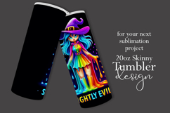Halloween Tumbler Wrap, Slightly Evil Witch Tumbler, t46 Product Image 2