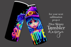 Halloween Tumbler Wrap, Slightly Evil Witch Tumbler, t48 Product Image 2