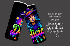 Halloween Tumbler Wrap, Delicious Halloween Witch Tumbler 50 Product Image 2