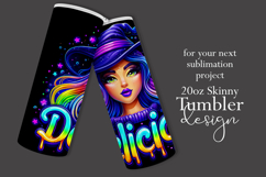 Halloween Tumbler Wrap, Delicious Halloween Witch Tumbler 60 Product Image 2