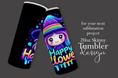 Halloween Tumbler Wrap, Colorful Witch Tumbler Wrap, t7 Product Image 2