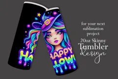 Halloween Tumbler Wrap, Colorful Witch Tumbler Wrap, t8 Product Image 2