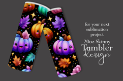 Halloween Tumbler Wrap, Halloween Kawaii Pumpkins Tumbler, 1 Product Image 2