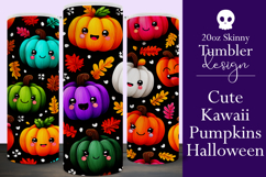 Halloween Tumbler Wrap, Halloween Kawaii Pumpkins Tumbler, 2 Product Image 1