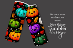 Halloween Tumbler Wrap, Halloween Kawaii Pumpkins Tumbler, 2 Product Image 2
