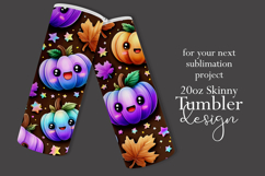 Halloween Tumbler Wrap, Halloween Kawaii Pumpkins Tumbler, 3 Product Image 2