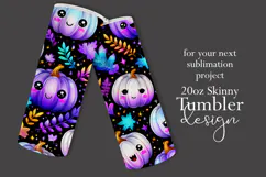 Halloween Tumbler Wrap, Halloween Kawaii Pumpkins Tumbler, 4 Product Image 2