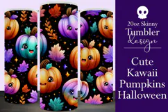 Halloween Tumbler Wrap, Halloween Kawaii Pumpkins Tumbler, 5 Product Image 1