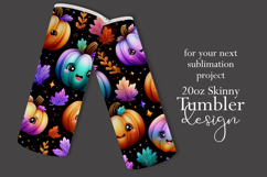 Halloween Tumbler Wrap, Halloween Kawaii Pumpkins Tumbler, 5 Product Image 2