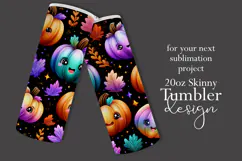 Halloween Tumbler Wrap, Halloween Kawaii Pumpkins Tumbler, 5 Product Image 2