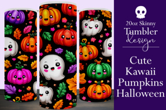 Halloween Tumbler Wrap, Halloween Kawaii Pumpkins Tumbler, 6 Product Image 1