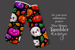 Halloween Tumbler Wrap, Halloween Kawaii Pumpkins Tumbler, 6 Product Image 2