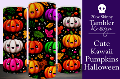 Halloween Tumbler Wrap, Halloween Kawaii Pumpkins Tumbler, 7 Product Image 1