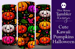 Halloween Tumbler Wrap, Halloween Kawaii Pumpkins Tumbler, 7 Product Image 1
