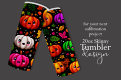 Halloween Tumbler Wrap, Halloween Kawaii Pumpkins Tumbler, 7 Product Image 2