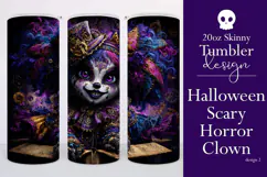 Halloween Tumbler Wrap, Sublimation Scary Clown Tumbler. t2 Product Image 1