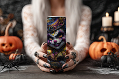 Halloween Tumbler Wrap, Sublimation Scary Clown Tumbler. t3 Product Image 4