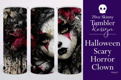 Halloween Tumbler Wrap, Sublimation Scary Clown Tumbler. t6 Product Image 1