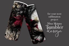Halloween Tumbler Wrap, Sublimation Scary Clown Tumbler. t6 Product Image 2