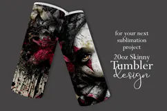 Halloween Tumbler Wrap, Sublimation Scary Clown Tumbler. t6 Product Image 2