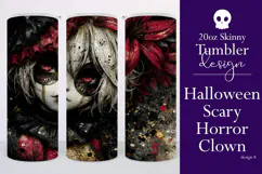 Halloween Tumbler Wrap, Sublimation Scary Clown Tumbler. t8 Product Image 1