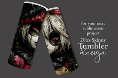 Halloween Tumbler Wrap, Sublimation Scary Clown Tumbler. t8 Product Image 2