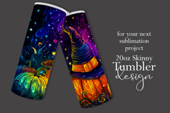 Halloween Tumbler Wrap, Sublimation Pumpkins Tumbler. t1 Product Image 2