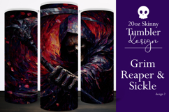 Halloween Tumbler Wrap, Sublimation Grim Reaper Tumbler. t2 Product Image 1