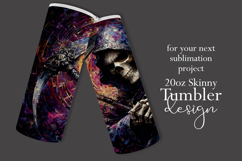 Halloween Tumbler Wrap, Sublimation Grim Reaper Tumbler. t3 Product Image 2