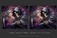Halloween Tumbler Wrap, Sublimation Grim Reaper Tumbler. t3 Product Image 3