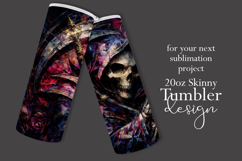 Halloween Tumbler Wrap, Sublimation Grim Reaper Tumbler. t4 Product Image 2