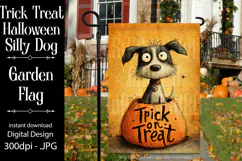 Halloween Garden Flag, Silly Dog Trick or Treat Garden Flag Product Image 1