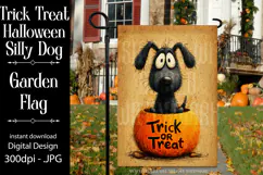 Halloween Garden Flag, Silly Dog Trick or Treat Garden Flag Product Image 1
