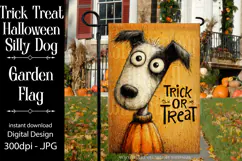 Halloween Garden Flag, Silly Dog Trick or Treat Garden Flag Product Image 1