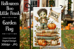 Halloween Garden Flag, Little Frank Boo Halloween Flag, d3 Product Image 1