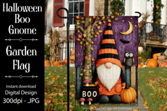 Halloween Garden Flag, Halloween Boo Gnome Garden Flag d2 Product Image 1