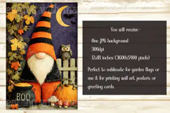 Halloween Garden Flag, Halloween Boo Gnome Garden Flag d3 Product Image 2