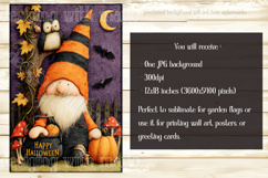 Halloween Garden Flag, Happy Halloween Gnome Garden Flag d1 Product Image 2