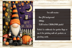 Halloween Garden Flag, Happy Halloween Gnome Garden Flag d2 Product Image 2