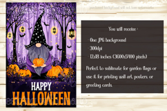 Halloween Garden Flag, Happy Halloween Gnome Garden Flag d4 Product Image 2