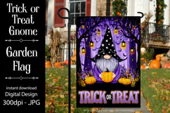 Halloween Garden Flag, Trick or Treat Gnome Garden Flag Product Image 1