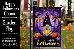 Halloween Garden Flag, Happy Halloween Gnome Garden Flag d5 Product Image 1