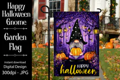 Halloween Garden Flag, Happy Halloween Gnome Garden Flag d5 Product Image 1