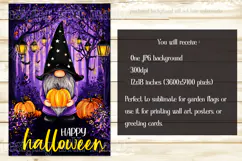 Halloween Garden Flag, Happy Halloween Gnome Garden Flag d5 Product Image 2