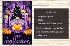 Halloween Garden Flag, Happy Halloween Gnome Garden Flag d6 Product Image 2